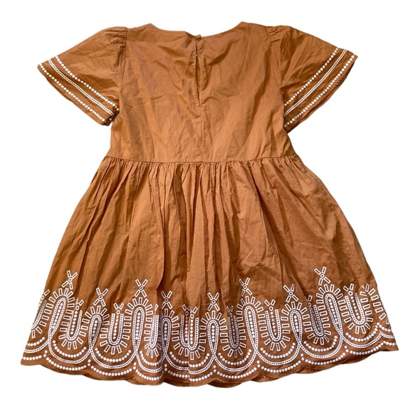 Madewell Embroidered Eyelet Puff-Sleeve Mini Dress Women’s size Small in Orange - Picture 5 of 5